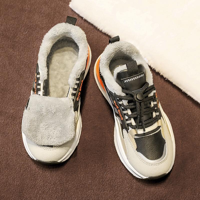 Детские теплые зимние сапоги. Детская зимняя хлопчатобумажная обувь. Нескользящие теплые плюшевые сапоги на открытом воздухе. Теплая меховая обувь с высоким берцем. Водонепроницаемые теплые кроссовки.