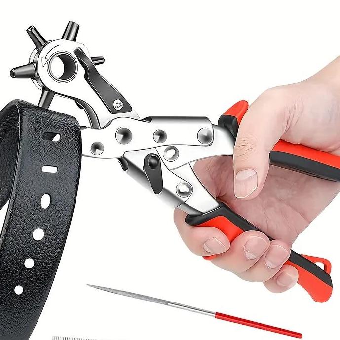 Кожаный дырокол, кожаные инструменты, многофункциональный обычный дырокол из углеродистой стали, перфоратор для ремней, инструмент для перфорации, дырокол для ремня, инструмент для рукоделия