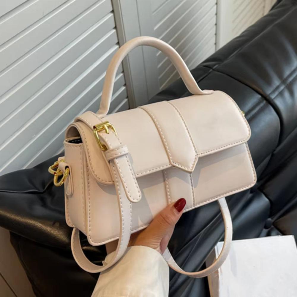 Pu Leather Women Commute Crossbody Bag Square Carrying Vintage Underarm Handbag Minimalist Waterproof Fashion Shoulder Bag