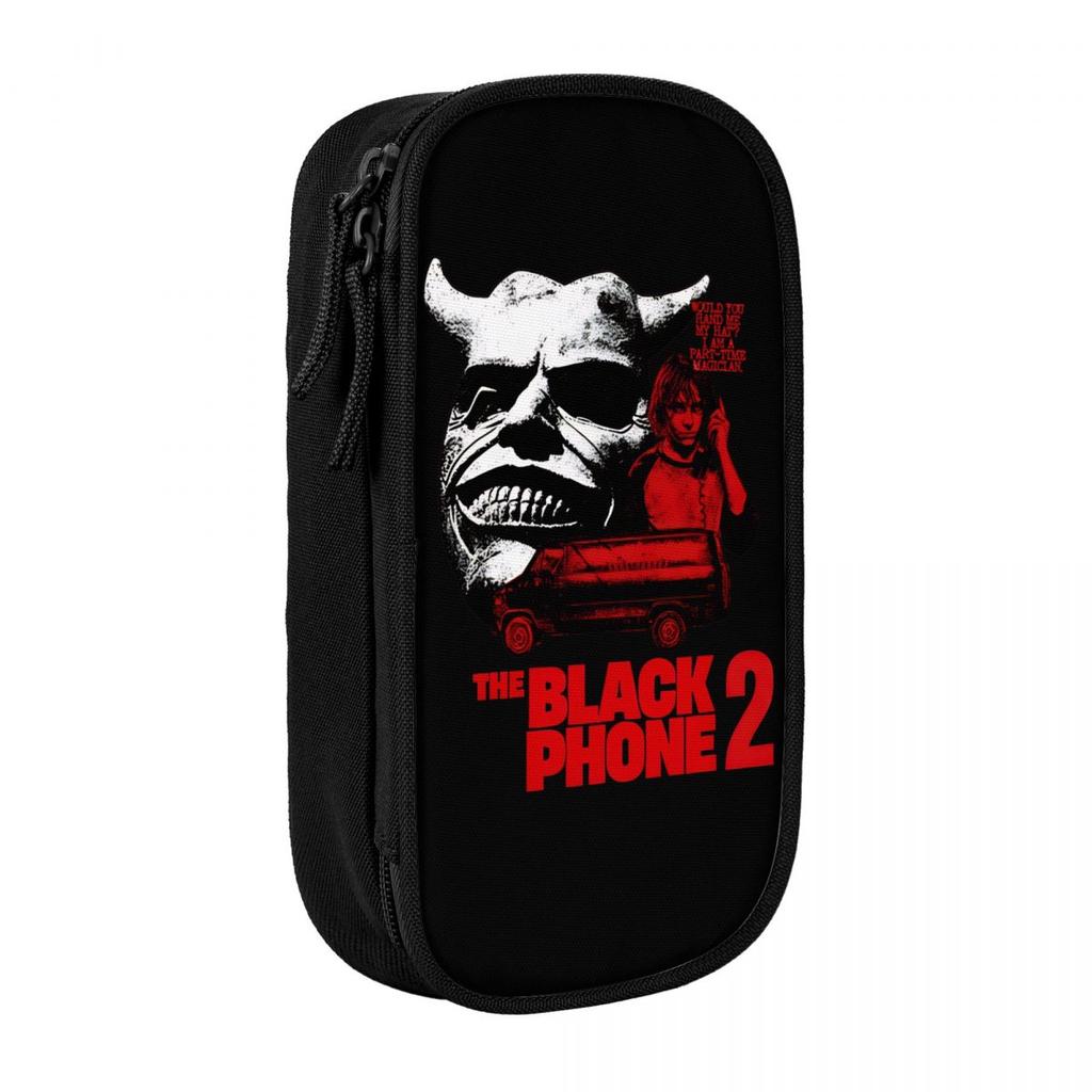 New Horror Black Phone 2 Vintage Posterart Pencil Case Pencilcases Pen for Girl Boy Big Capacity Bag Office Zipper Stationery