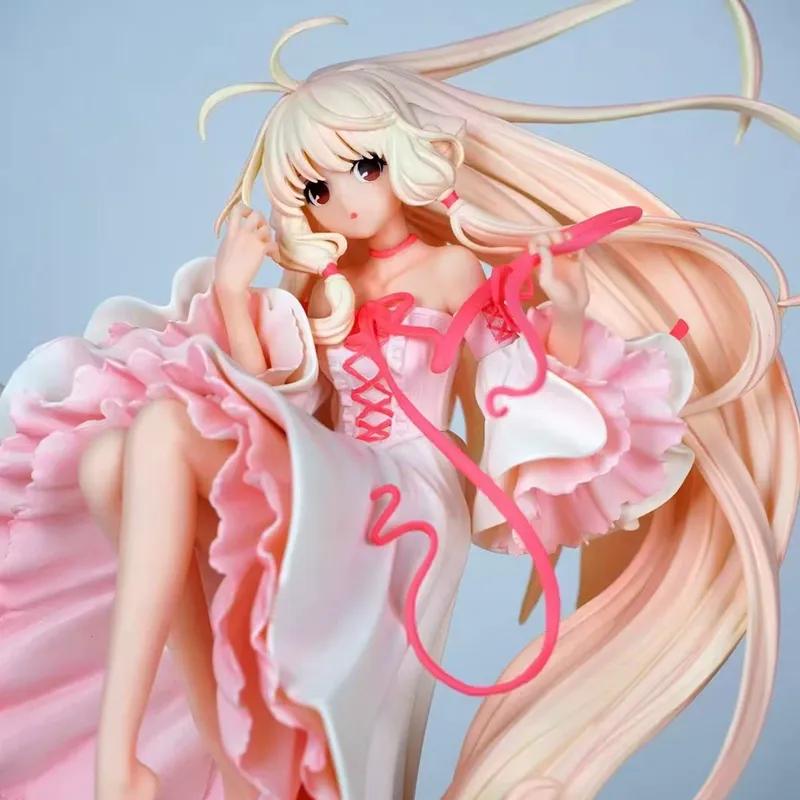 25см Аниме Фигурка Chobits Чи Фигурка Действия Белое Розовое Платье Элегантная Эрруда ПВХ Статуя Настольное Украшение Коллекционная Модель Игрушка Подарок