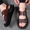 2024 Summer Outdoor Beach Sandals Genuine Leather Men Sandals Slippers Two Wear Non-slip Bottom Casual Business Sandals for Men