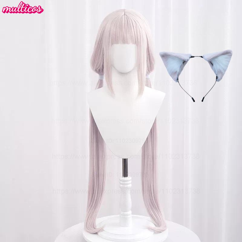 Аниме NEKOPARA Косплей 100 см Длинные Хвосты Коричневый Шоколад Chocola Парик для Косплея Ванильный Парик Светло-Розовый Термостойкий Волос Парики