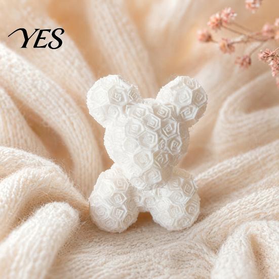 Integrated Molding Ornament Romantic Rose Ornament, Bear Decorative Sculpture for Healing Design Valentine Day Anniversaries Birthdays Multi-Scene Use