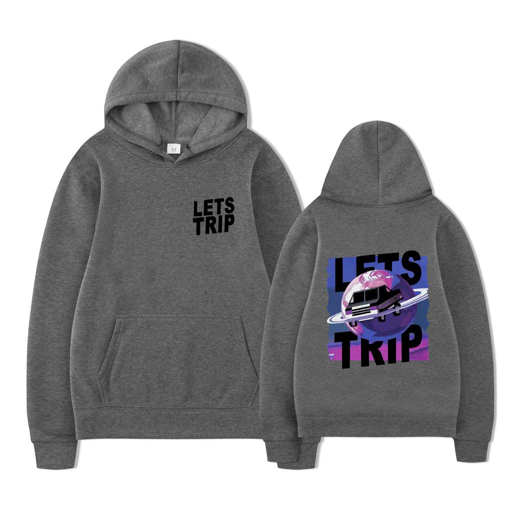 Autumn LETS TRIP Letter Printed Men's Hoodie Y2K Clothes Vintage Fashion Unisex Long Sleeve Pullovers