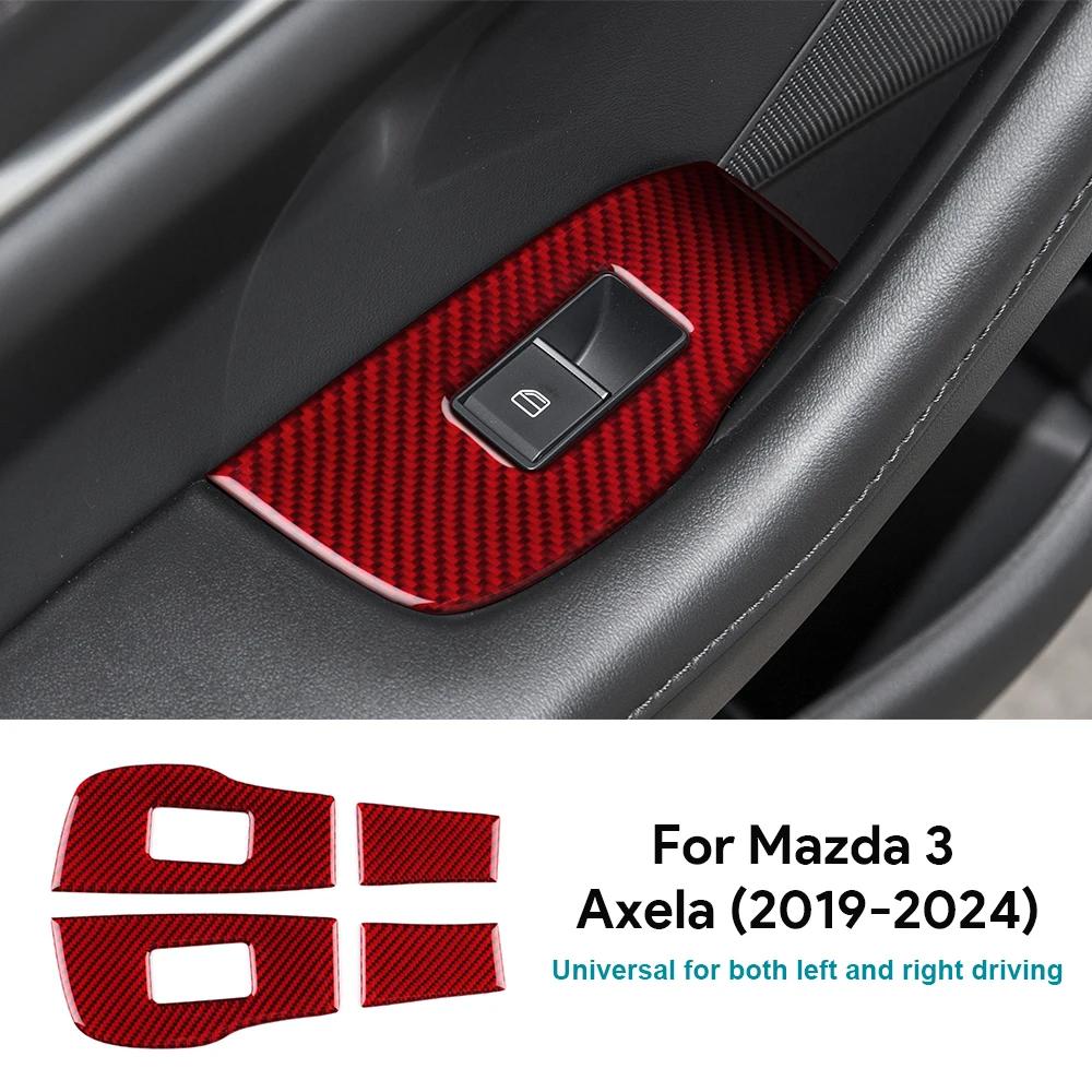 Настоящее Мягкое Углеродное Волокно Для Mazda 3 BP Axela 2019 2020 2021 2022 2023 2024 2025 Автомобильная Накладка-Наклейка на Панель Рамки Подъемника Задней Дверной Окны
