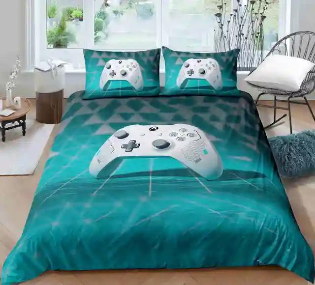 Gamer Bedding Set For Bedroom Soft Modern Gamepad Bedspreads Comefortable Kids Duvet Cover Video Game Quilt Cover And Pillowcase