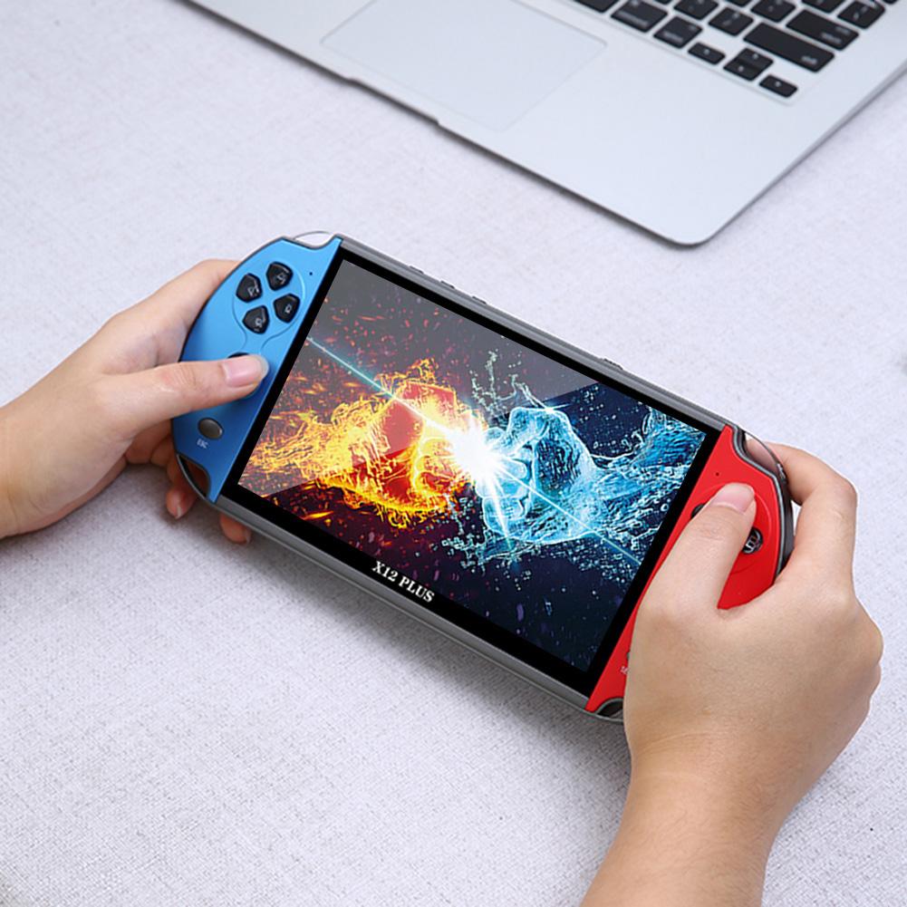 7,1-дюймовая портативная игровая консоль X12 Plus с IPS-экраном, портативный игровой плеер 16 ГБ + 32 ГБ, 10000+ классических игр, игровая консоль 4K HD