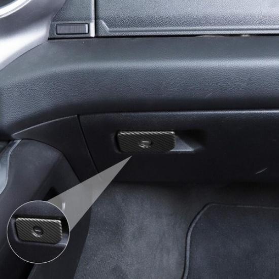For 2019-2024 Dodge RAM 1500 Carbon Fiber Co-pilot Storage Box Handle Cover Trim