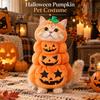 Осенний наряд для питомца на Хэллоуин с характерной черной графикой, хлопковой подкладкой и контурными отверстиями для передних лап для прогулок