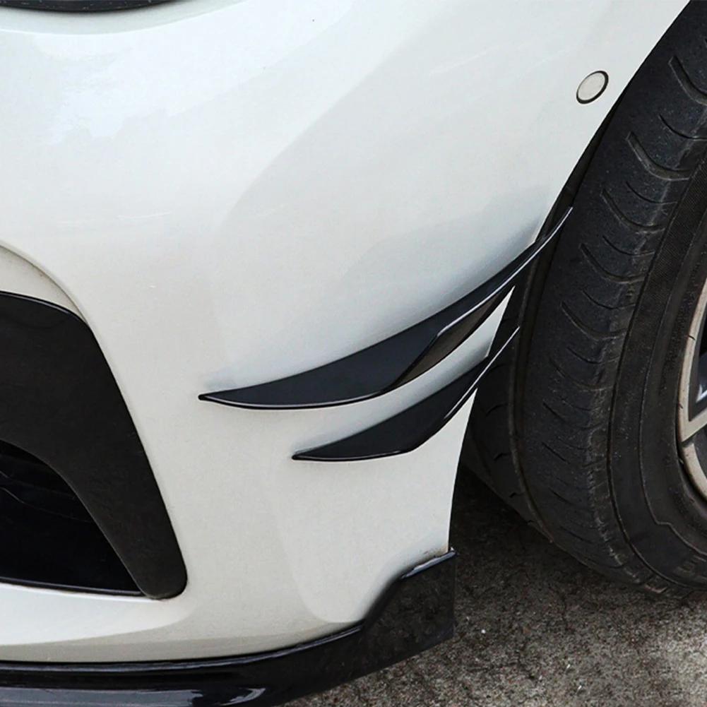4Pcs/set PVC Front Rear Bumper Spoiler Car Front Bumper Lips Fins Styling Splitter Auto Modification Parts Decorative Stickers