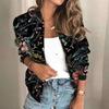 Womens Ladies Retro Floral Zipper Up Jacket Casual Coat Outwear