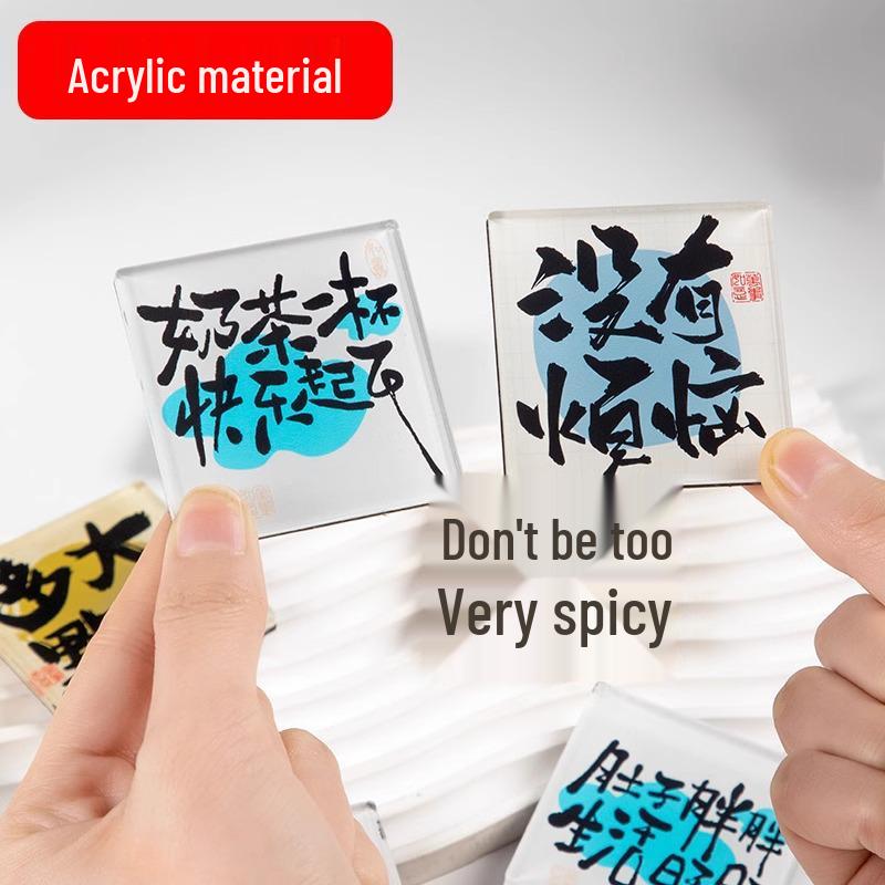 Xiaohongshu Каллиграфия 3D Акриловый Магнит на Холодильник - Креативный Подарок для Дома