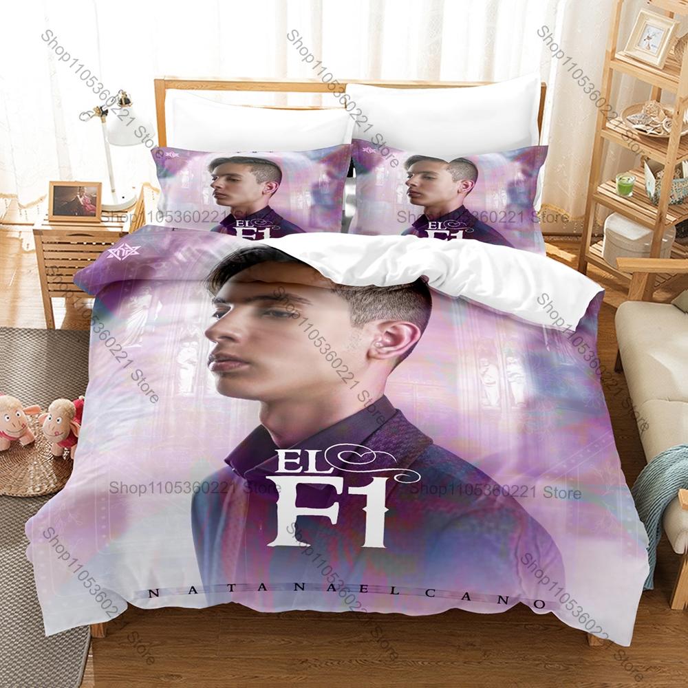 Natanael Cano Duvet Cover + 2 Pillowcases, Mexican Corridos Tumbados Singer Print Bedding Set Soft Fabric Bedroom Decor Gift