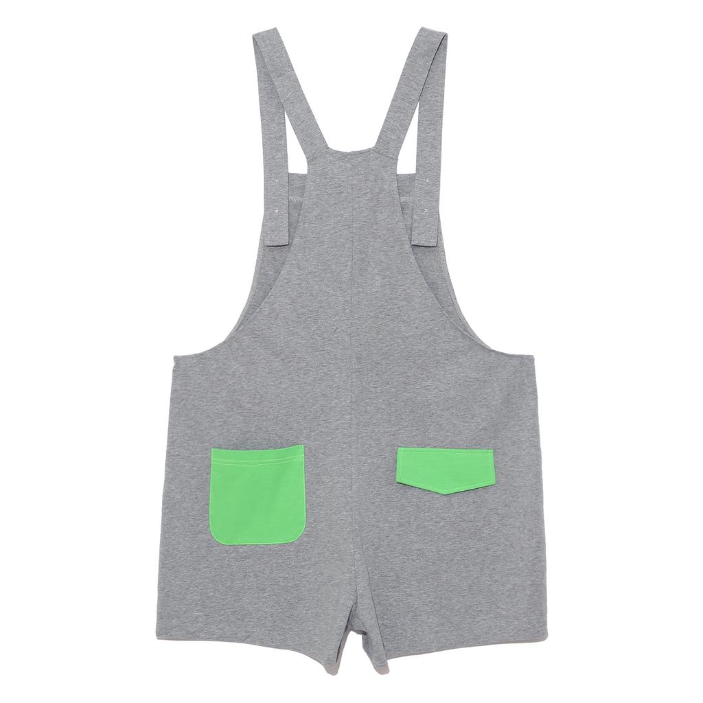 S-XXL Men Cartoon Dinosaur Printed Overalls Pajamas Back Color Blocking Pockets Adjustable Straps Bib Shorts Rompers Sleepwear