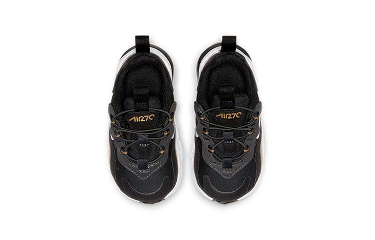 Nike Кроссовки Air Max 270 с амортизацией, низкие, для бега, черные с золотым, для младенцев и малышей CD2654-005
