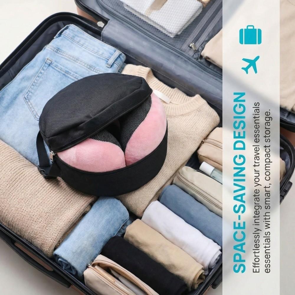 Cylindrical Travel Neck Pillow Bag 600D Oxford Cloth Pillow Hanging Pouch Camping Trip
