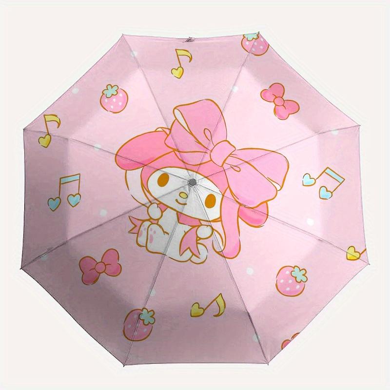 1pc My Melody Cute Wallpaper Umbrella with Plastic Handle,Suitable for All Seasons Home Travel Outdoor UmbrellaSanlio392