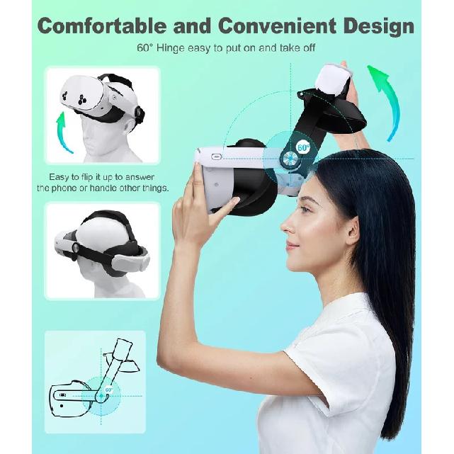 BEBONCOOL Adjustable Head Strap for Meta Quest 3S/Quest 3/Quest 2 Headstrap for VR Headset Accessories Enhanced Support