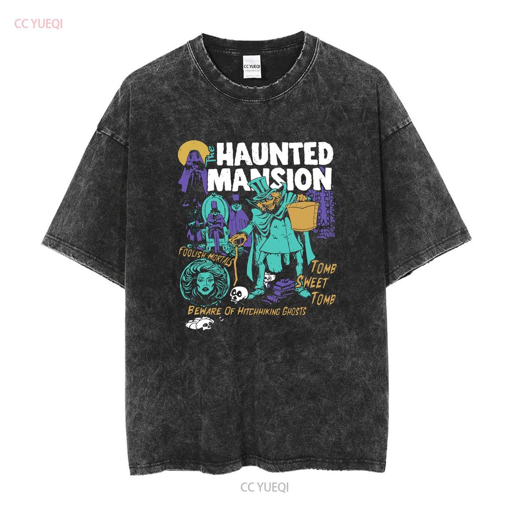 Винтажная футболка The Haunted Mansion Ghosts Хэллоуин Жуткий сезон Размер S 5XL с длинным или коротким рукавом винтажная Стиль стираной моды