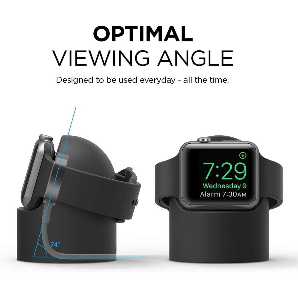 Подставка-зарядка для Apple Watch Series 9 8 Ultra 7 6 5 SE 4 3 2 Док-станция для зарядки Силиконовый кронштейн Держатель для зарядного кабеля iWatch