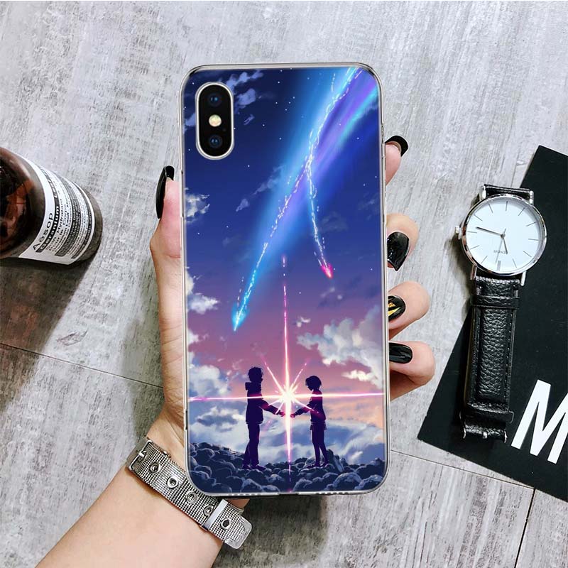 Kimi No Nawa Анимация аниме Чехол для телефона Для iPhone 17 Air 16 15 Plus 11 14 Pro Max 13 Mini 12 7 8 + SE Узор Арт Индивидуальный Co