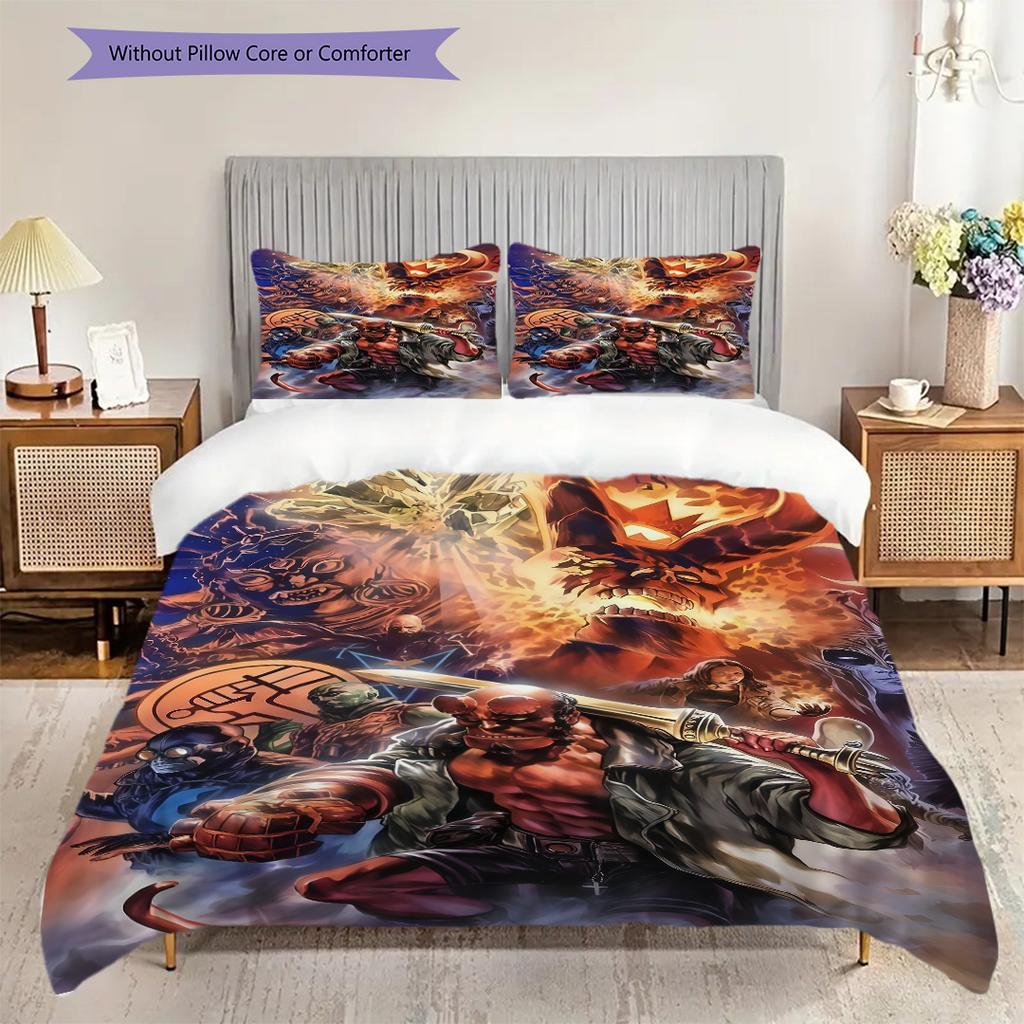 Silhouette Person Chainsaw Against Dark Background Threepiece Set 1 Duvet Cover 2 Pillowcase Without Core Bedding Set