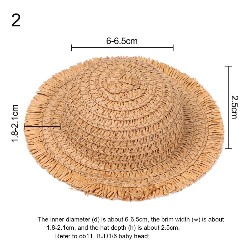 Handmade Tassel Hat Mini Straw Hat Hand Weaved Hats Doll Hat Accessories Doll House Ornament