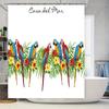 Красочные Попугаи Занавеска для Душа Casa del Mar Тропический Цветочный Дизайн Декор для Ванной Комнаты Полиэстеровая Ткань Водонепроницаемая Домашнее Украшение i