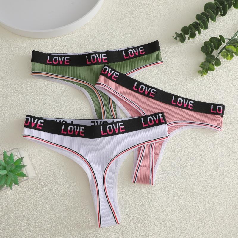 3Pcs/Set Women's Cotton Panties Sexy Sport Low Waist Briefs S-XL Comfortable Underwear Female Soft Color Underpants Lingerie