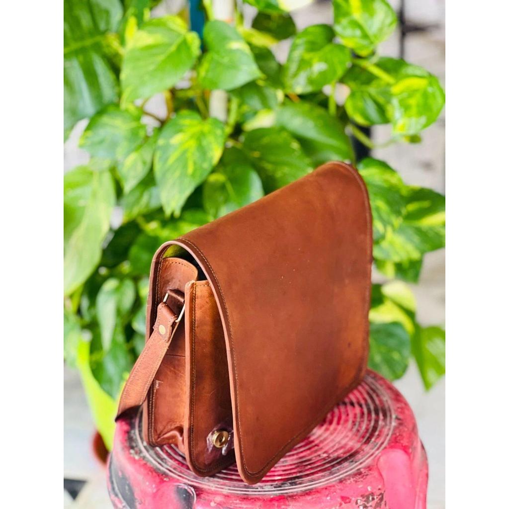 Винтажная сумка-мессенджер для ноутбука из козьей кожи ручной работы, редкий мужской портфель-сатчел