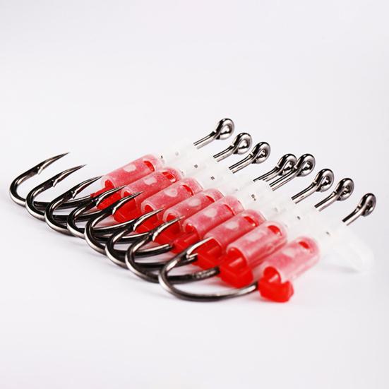 3/5/10/15/20Pcs Luminous Live Duty Glow-in-the-dark Barbed Shrimp Fixing Hook Heavy Fishhook Freshwater Saltwater Catfish