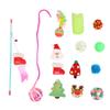 14pcs Christmas Cat Toys Interactive Fun Colorful Feathers Plush Toys Socks Christmas Themed Kitten
