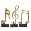 Golden Finish Musical Notes Statues | Beautiful Home Decor - (Pack of 3, Golden)