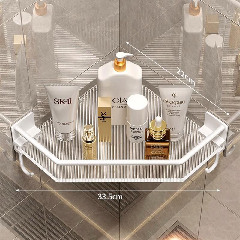 Угловая треугольная полка для ванной комнаты Без сверления туалет Акриловый туалет Настенное хранение для ванной комнаты