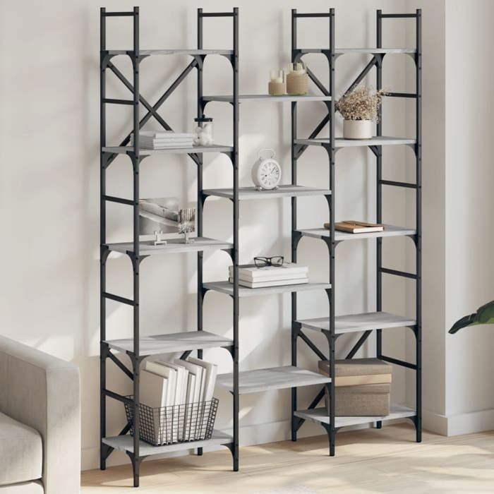 VidaXL Bibliothèque sonoma gris 127,5x28,5x172,5 cm bois d'ingénierie 838871