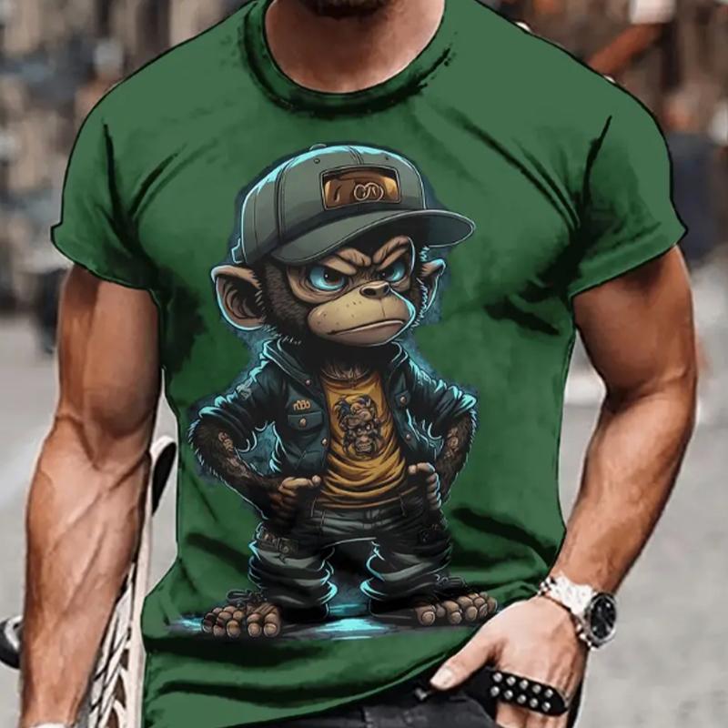 Новая летняя мужская модная футболка с принтом Angry Monkey, мужская футболка, топ