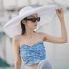 UV Anti DIY Moldable Wide Brim Hat Bowknot Women Sun Hat Simple Plastic Bucket Hat  Famale