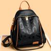 Letter Multi-Functional Backpack Women Soft Leather Travel Bag Student Schoolbag