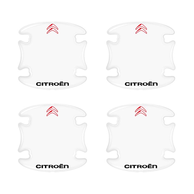YJTHM1 Car Door Handle Bowl Protective Stickers Anti-collision Decor For Citroen C4 C3 C5 C1 C2 C6 Berlingo C-Elysee Cactus Picasso