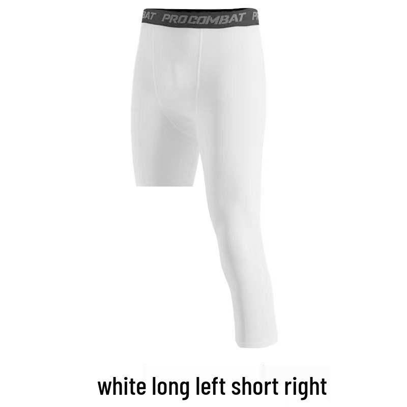 Мужские компрессионные тайтсы для баскетбола с быстрым высыханием, на одну ногу, семиточечные, базовый слой, штаны для фитнес-тренировок