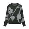 Women's Sweater 2023 Fall - Long Sleeve Crewneck Tops Knit Oversized Pullover Casual Print Jumper