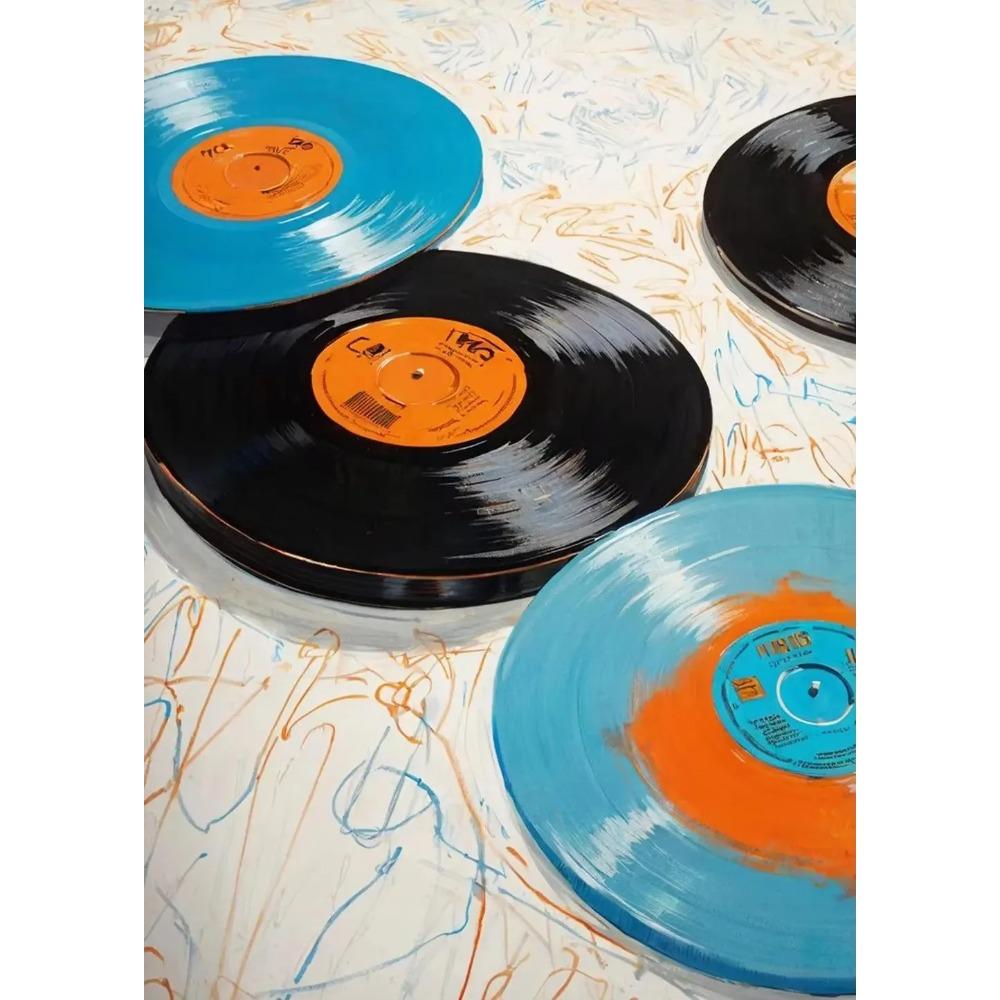 Modern Pop Record Player Music Posters DJ Hip Hop Dancing Couple Turntable Print Canvas Painting Wall Art Picture for Home Decor
