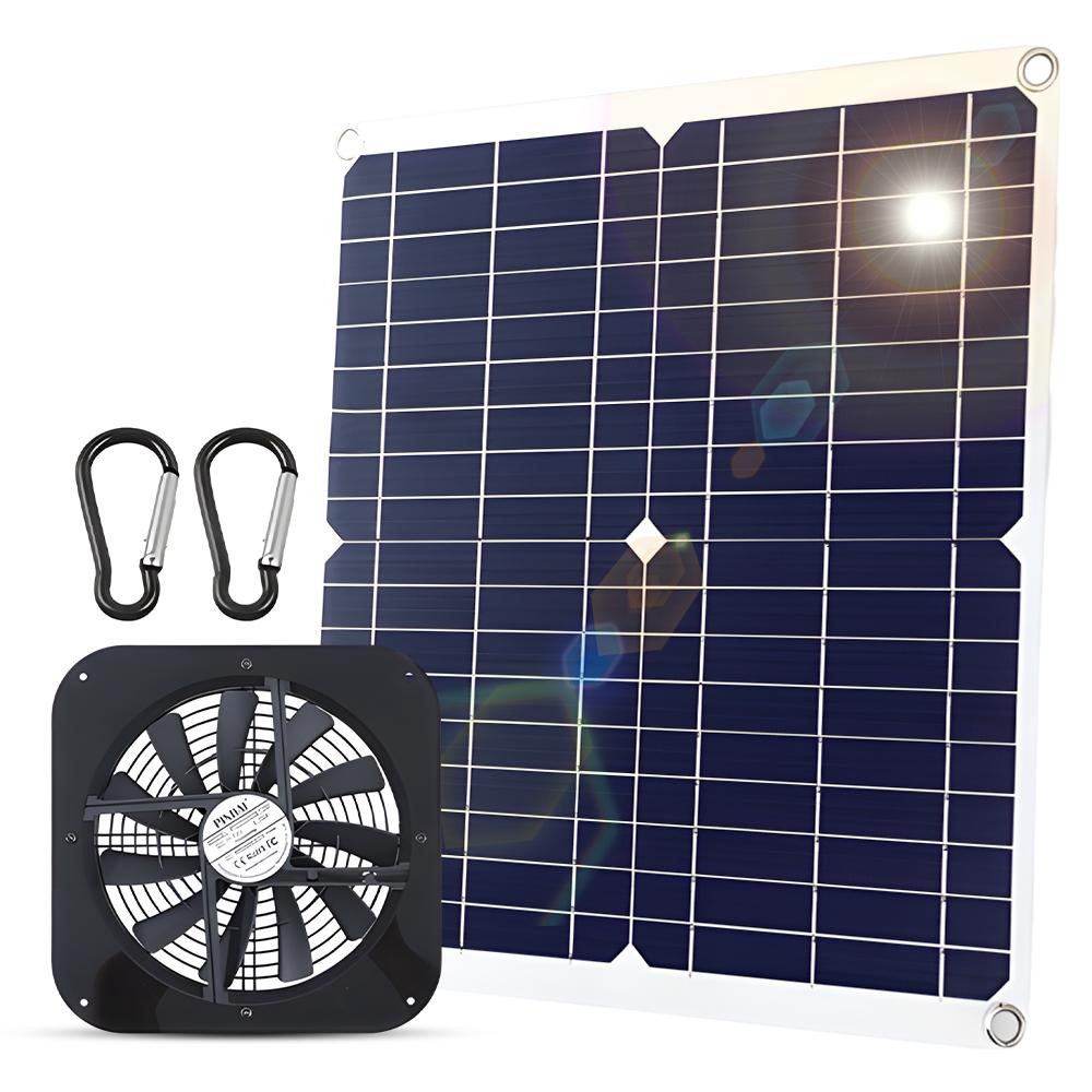 20W Solar Powered Fan 10 Inch Waterproof USB Solar Panel Vent Exhaust Fan High Speed Air Flow Outside Kit for Chicken