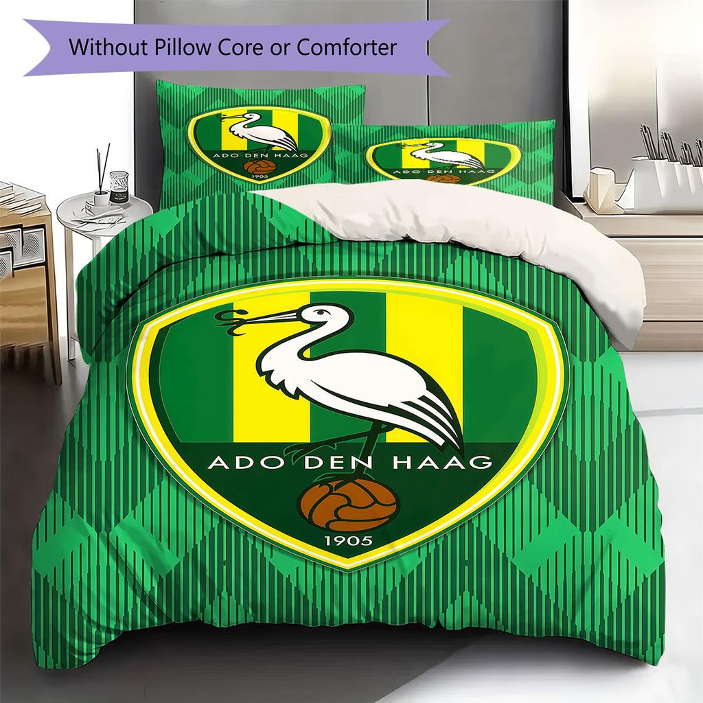 ADO Den Haag Pattern Bedding,Quilt Set Quilt Cover Pillowcase Home Birthday Gift(1 * duvet cover + 2 * pillowcase, without core)