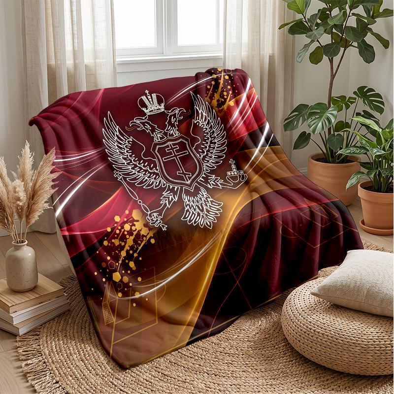 Serbia Printed Flannel Blanket Skin Friendly Warm Decorative Throw for Indoor Couch Bed Daily Use