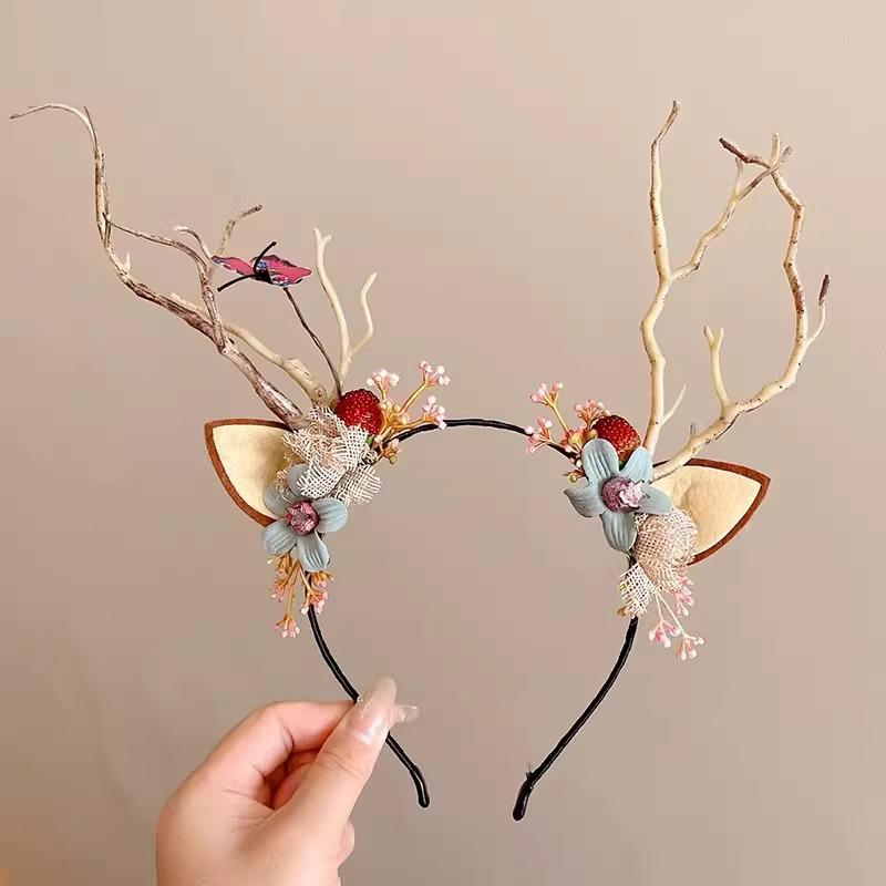 Children's Christmas Antler Headband Hair Clip - Festive Holiday Accessory