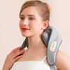 3D Kneading Neck Massager with Heat Wireless Portable 3 Speeds Beige Gray