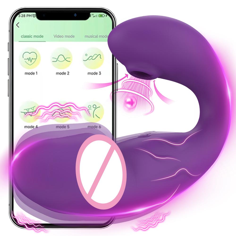 APP Пульт дистанционного управления Сосущий вибратор Стимулятор клитора Дилдо Массажер точки G Женский мастурбатор Игрушки для взрослых для женщин