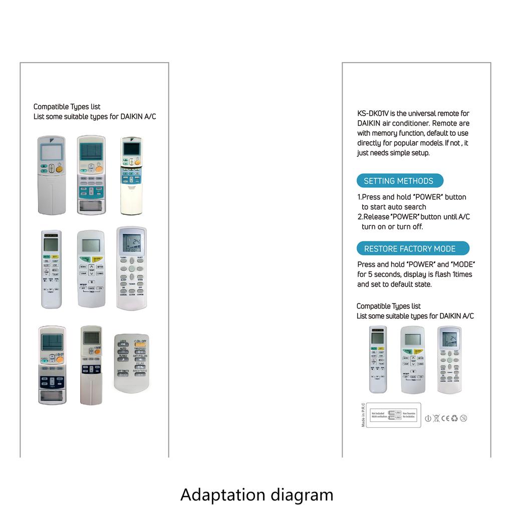 Universal Air Conditioner Remote Control for Daikin ARC423A1 ARC423A2 ARC433A1 ARC433A21 ARC433A21 Air Conditioner